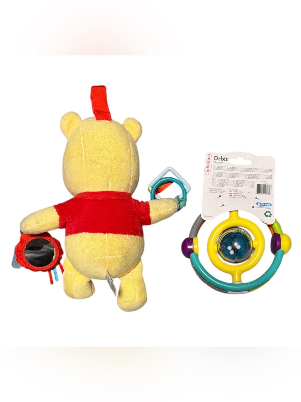 Infantino Orbit Rattle/Disney Winnie the Pooh Sensory Activity Plush Bundle - Picture 2 of 2
